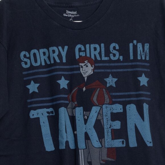 Disneyland Mens "Sorry Girls Im Taken" Size XL Graphic T-Shirt Navy Blue - Picture 3 of 8
